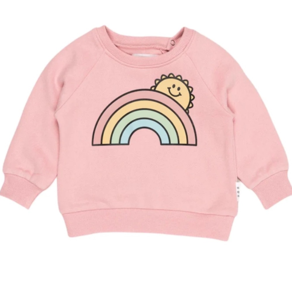 Huxbaby Pink Rainbow & Sun Sweatshirt